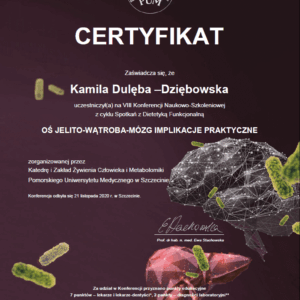 Certyfikaty dietetyka 1 Oś jelita- mózg - wątroba pum Kamila Dulęba -Dziębowska