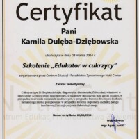 dietetyk Kamila Dulęba-Dziębowska 12 Certyfikat żywienie w chorobach tarczycy,żywieniehashimoto, autoimmunologicze zapalene tarczycy - dietetyk Kamiila Dulęba Dziębowska